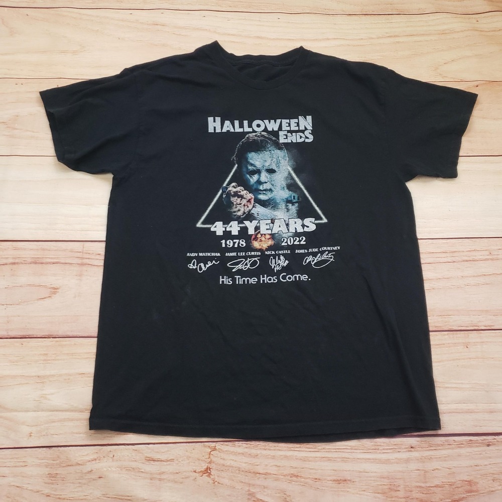 Halloween Ends Shirt Mens Large‎ Black Michael Myers 44 Years Graphic Horror
